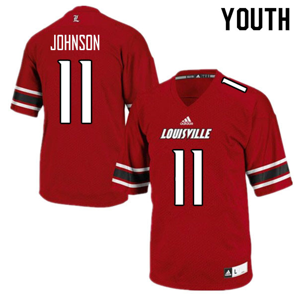 Youth #11 Josh Johnson Louisville Cardinals College Football Jerseys Sale-Red - Click Image to Close